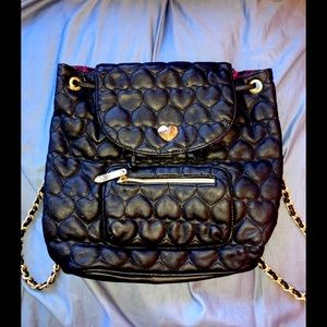 Betsey Johnson Faux Leather Quilted Backpack 🎒